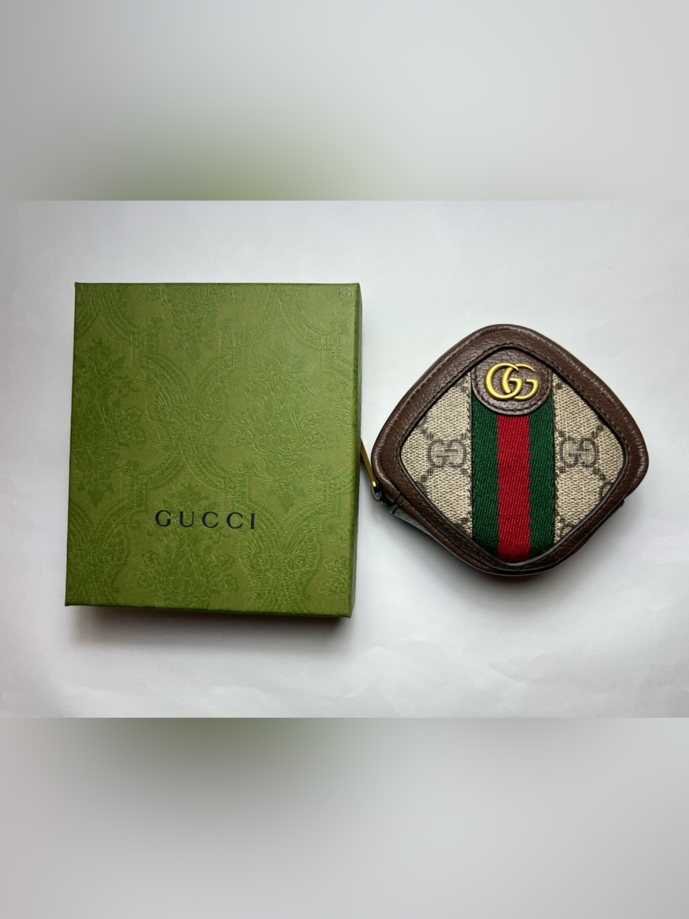 New Gucci GG Ophidia Zipper Key Pouch Case